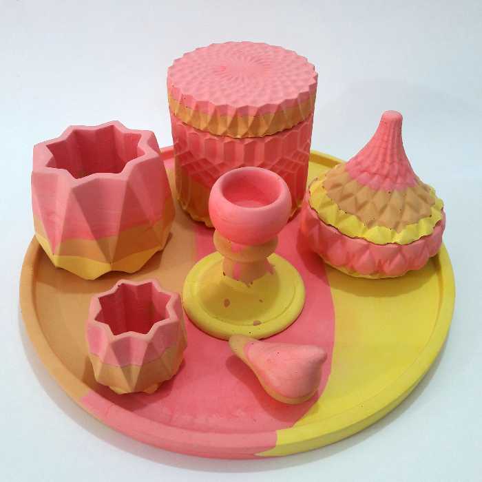 ست 7 تکه سنگ مصنوعی قندون و بانک  دکوری  و کاربردی