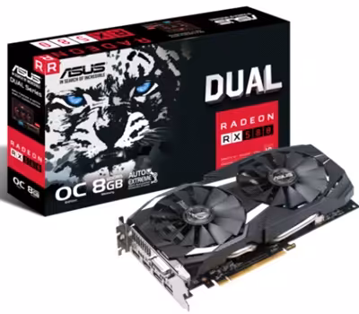 کارت گرافیک ایسوس مدل دوآل آر ایکس 580 او 8 جی با حافظه 8 گیگابایت