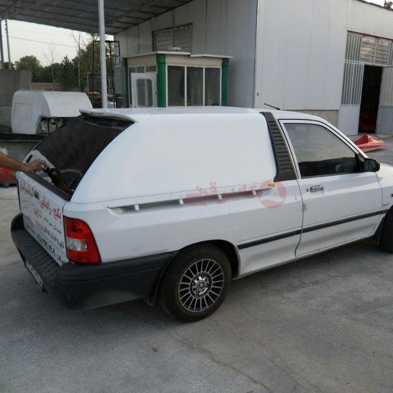 اتاق عقب پراید وانت  فایبرگلاس استیشنی با درب عقب شیشه . رنگ بندی متنوع. سبک.