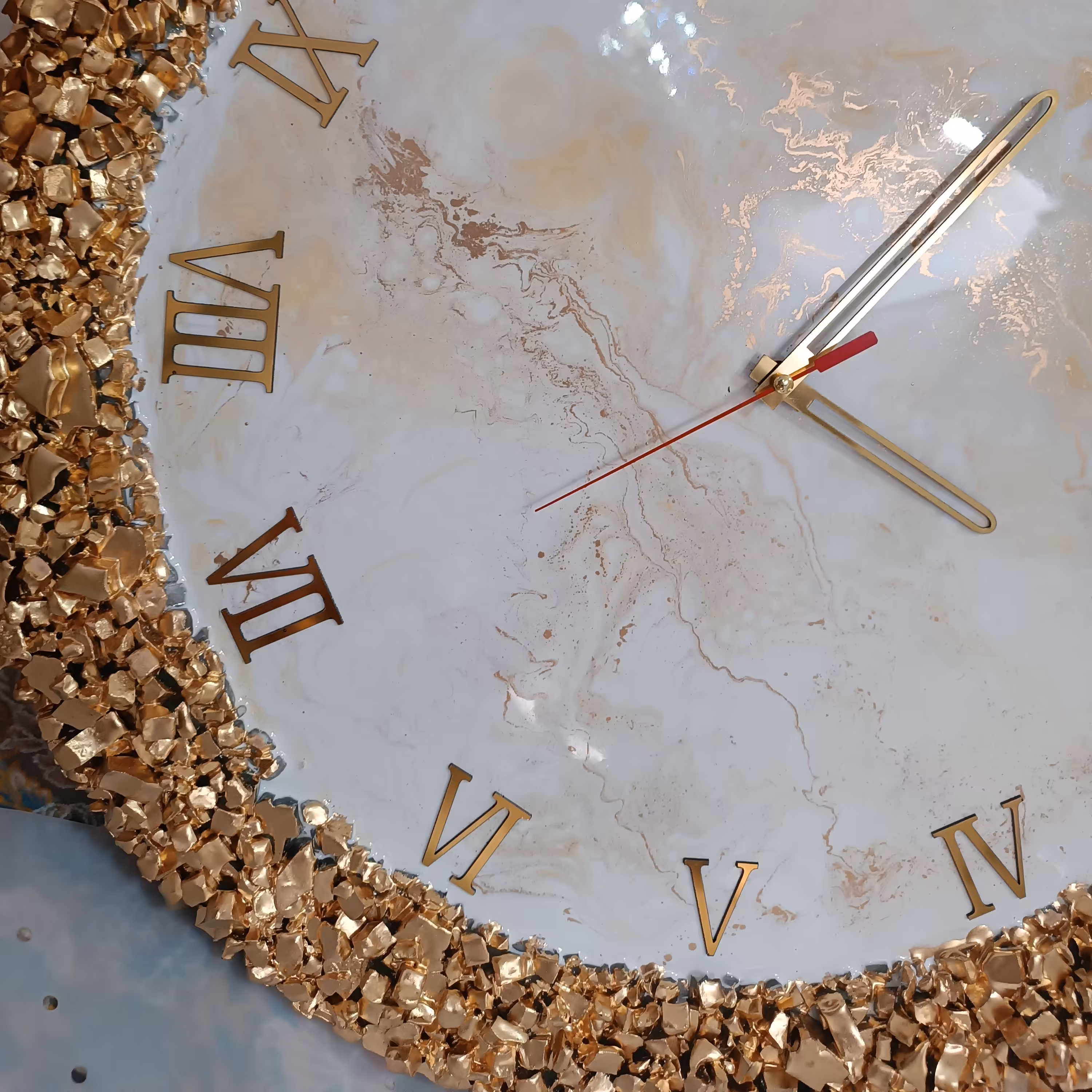 ساعت رزینی ورق طلا