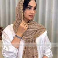 شال پلیسه برشکا حاشیه گل ریز