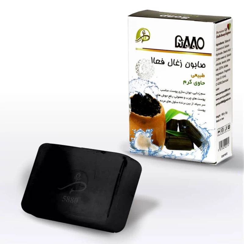 صابون طبیعی زغال حاوی کرم ضد جوش ضد لک سم زدایی و جوانسازی پوست | amazonchi