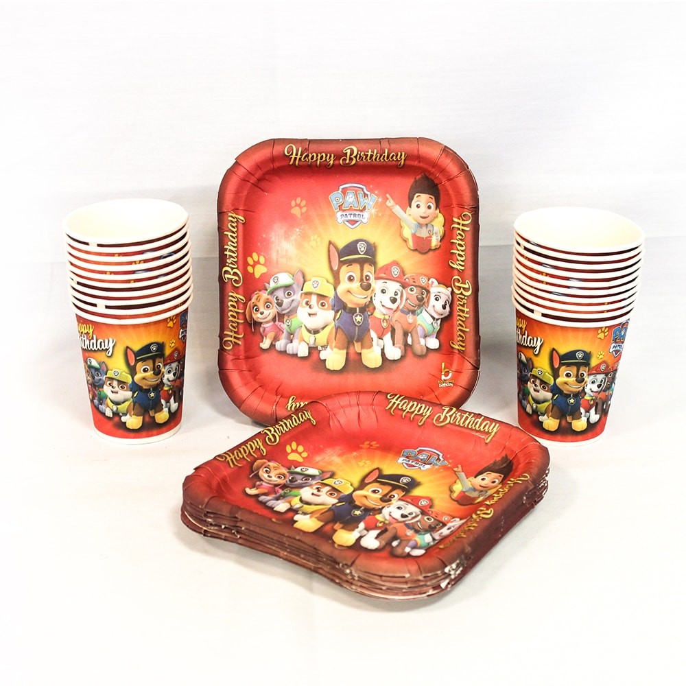 بشقاب و لیوان تم سگ های نگهبان(بشقاب 12 عدد لیوان 12 عدد)