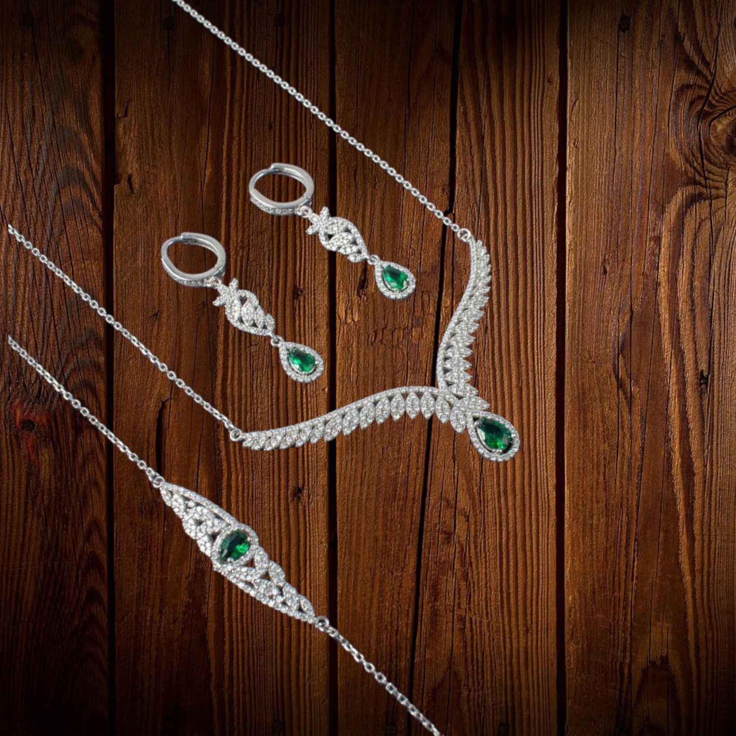 نیم ست نقره عیار 925 ترکیه عینا جواهر