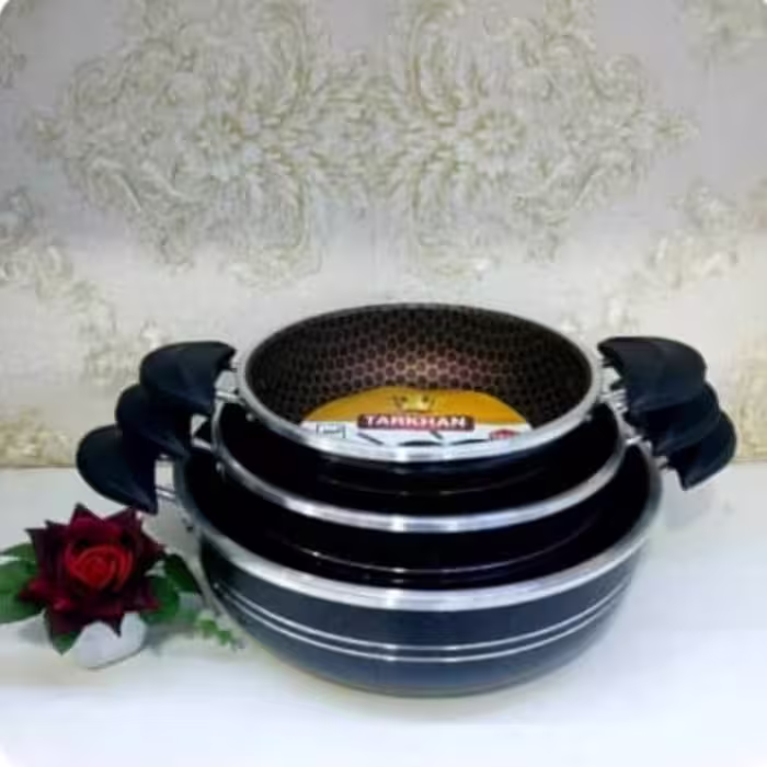 تابه گرانیتی دو دسته کف زنبوری