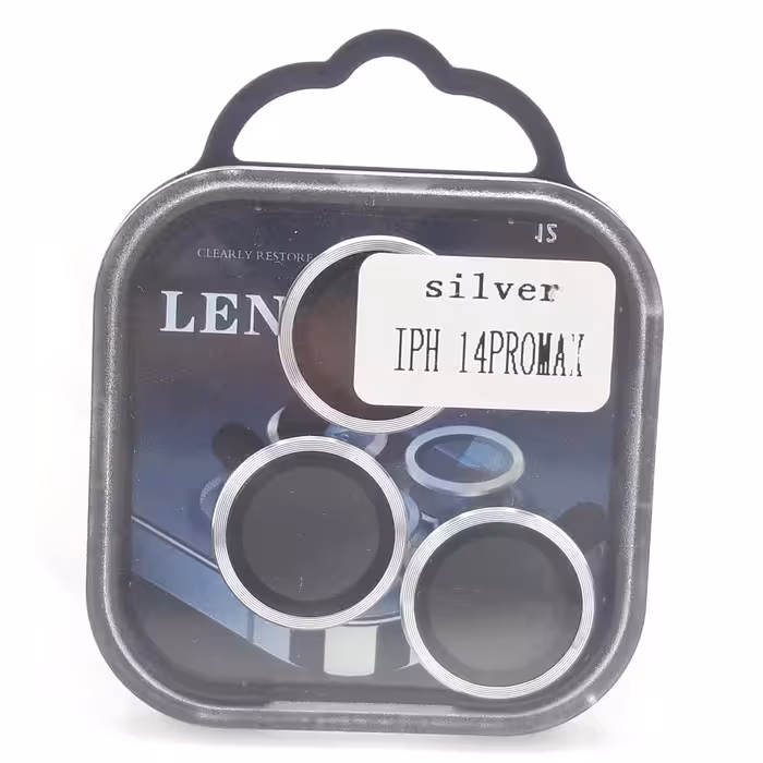 محافظ لنز دوربین فلزی رینگی آیفون14پرومکس رنگ نقره ای