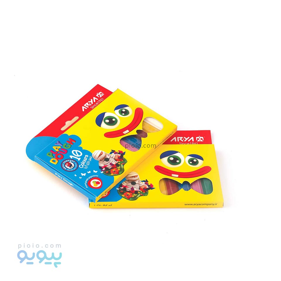 خمیر بازی 10 رنگ جعبه مقوایی آریا