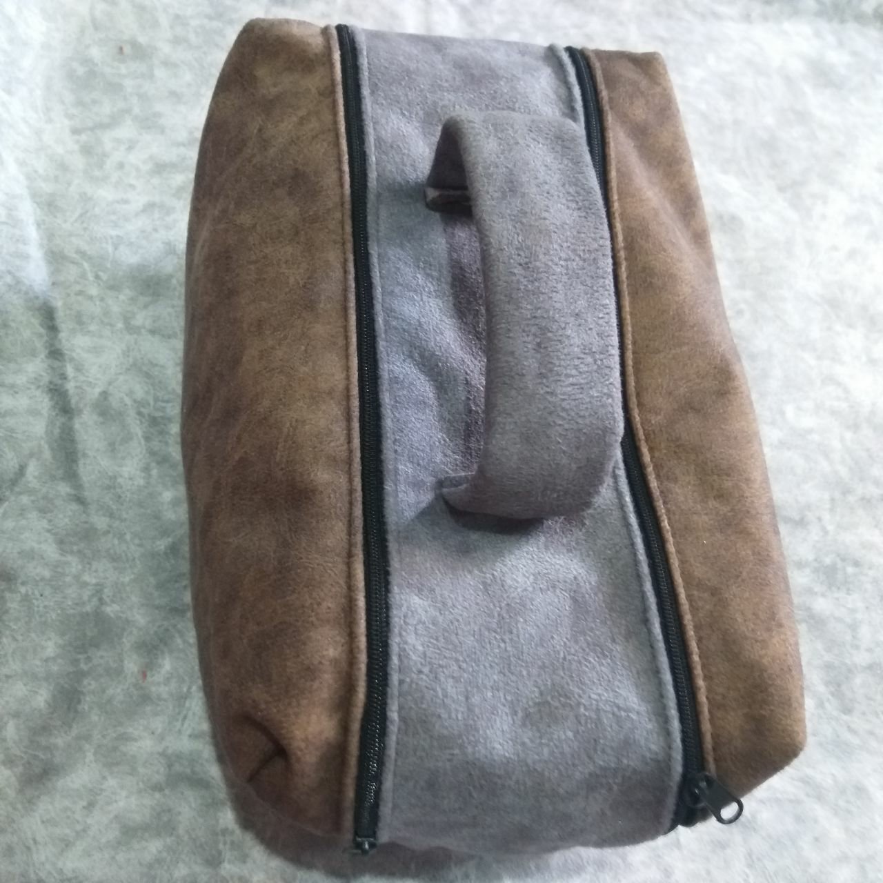 کیف ابزار دو زیپ مخمل استر دار