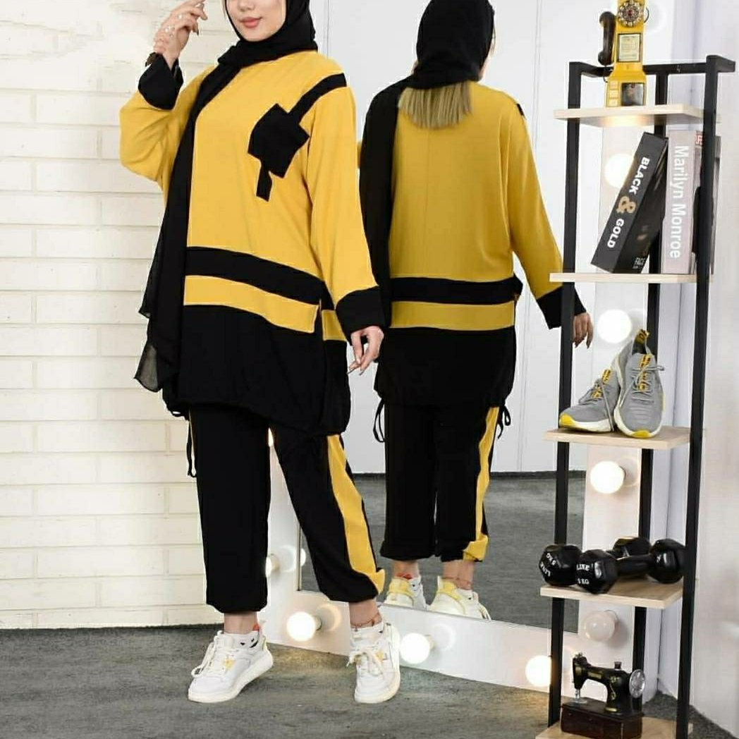 ست تونیک وشلوار ابروبادی زنانه شیک وجذاب