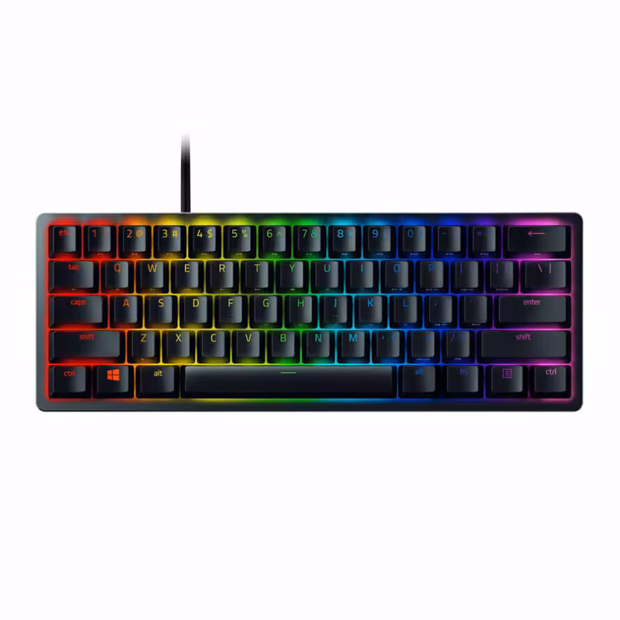 کیبورد باسیم گیمینگ مکانیکال ریزر مدل Huntsman Mini Clicky Purple Switch