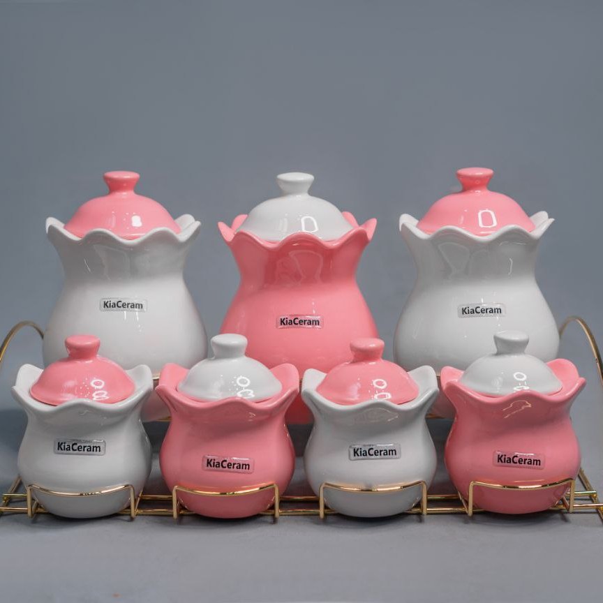 پاسماوری 7 پارچه  استند طلایی