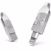 فلش مموری آدام المنتس ADAM ELEMENTS لایتنینگ مدل iKlips DUO Plus ظرفیت 64 گیگابایت نقره ای - Hiapple.ir