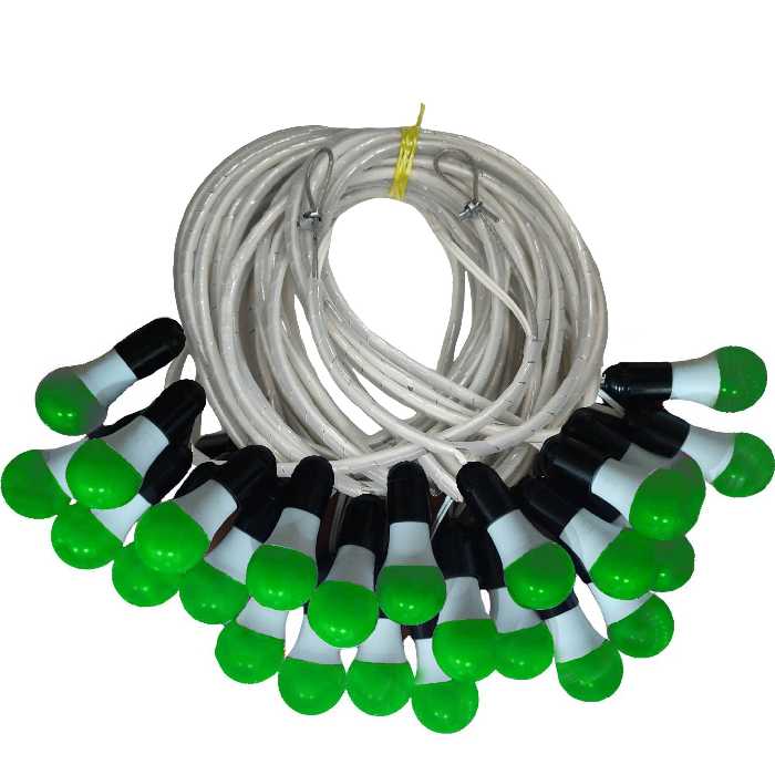 ریسه 30 متری سبز با بوکسل نگهدارنده روکشدار