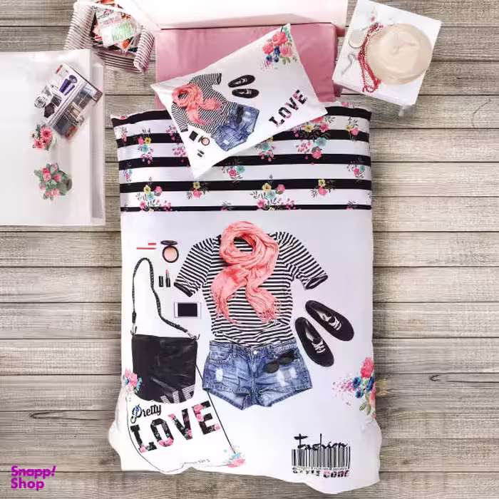 سرویس ملحفه لومانا مدل PRETTY یک نفره 3 تکه