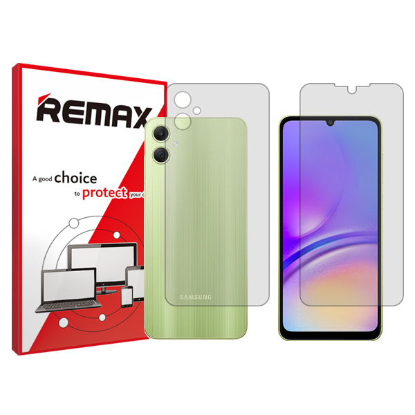 گلس صفحه نمایش و پشت گوشی سامسونگ Galaxy A05 مدل شفاف برند ریمکس کد SS