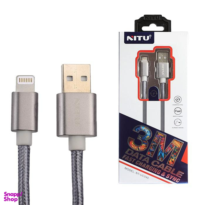 کابل 2.4 آمپر USB به لایتنینگ نیتو (Nitu) مدل UC40 به طول 3 متر