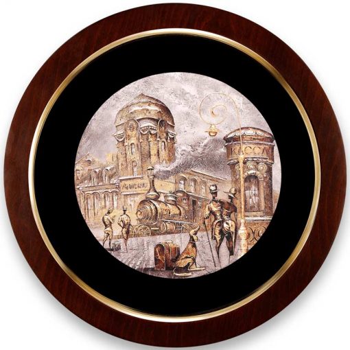 تابلو ورق طلا دایره ای کد FWSRG-40X40-F