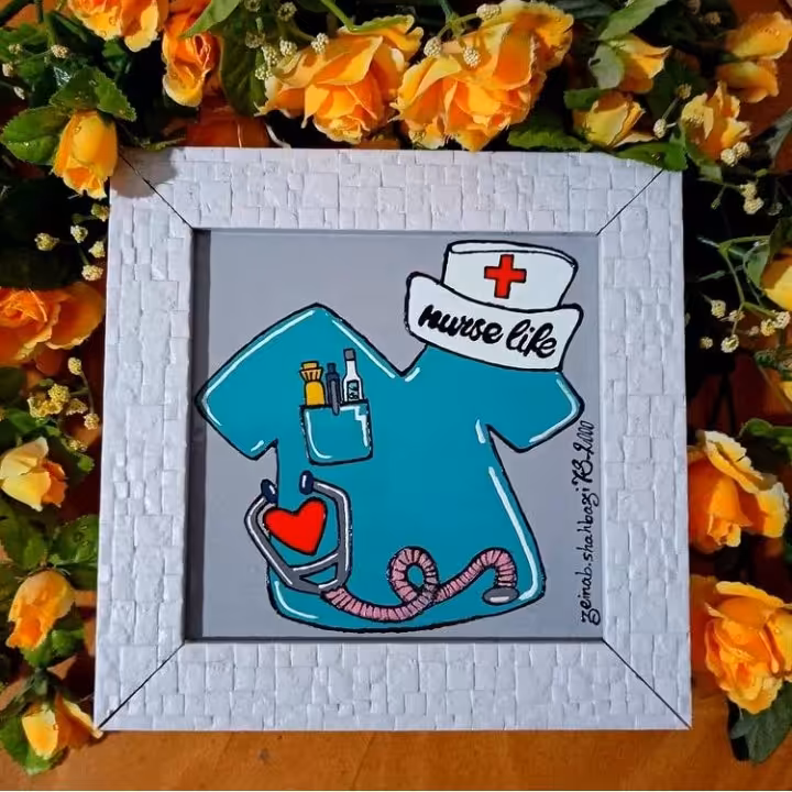 تابلوویترای‌روز‌پرستار بهمراه قاپ سایز 20در20 