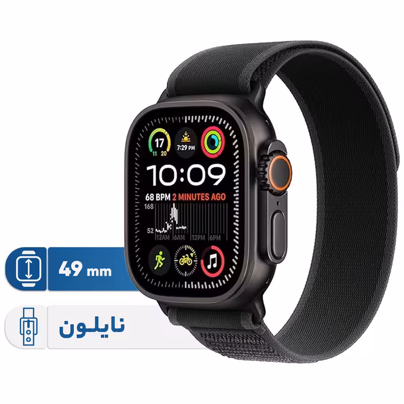 ساعت هوشمند اپل مدل Ultra 2 Black Titanium Case Trail Loop 49mm - کالاوما