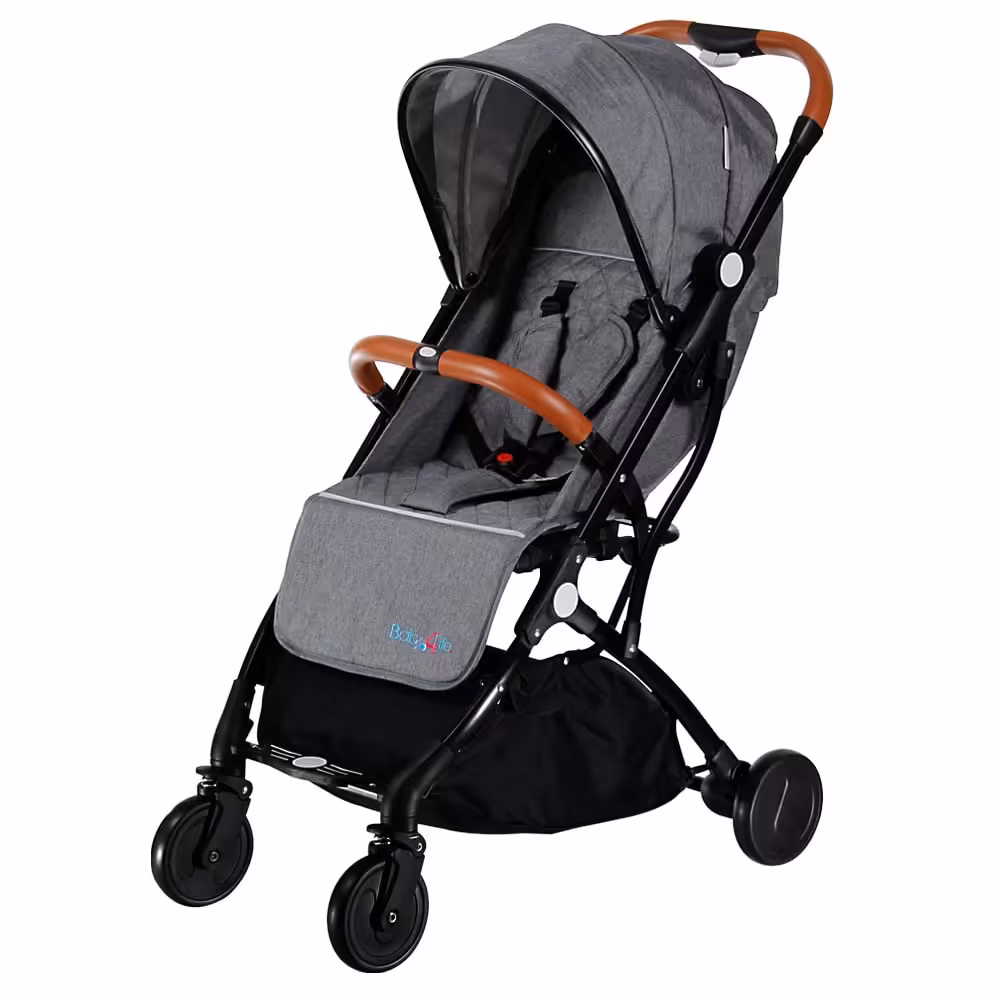 کالسکه مسافرتی طوسی تیره بیبی فورلایف Baby4life