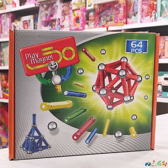 اسباب بازی ساختنی مگ آهنربایی 64 قطعه بازی مگنت 
