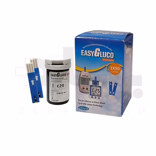 نوار تست قند خون ایزی گلوکو EASY GLUCO بسته 50 عددی تاریخ بلند تا 2026 