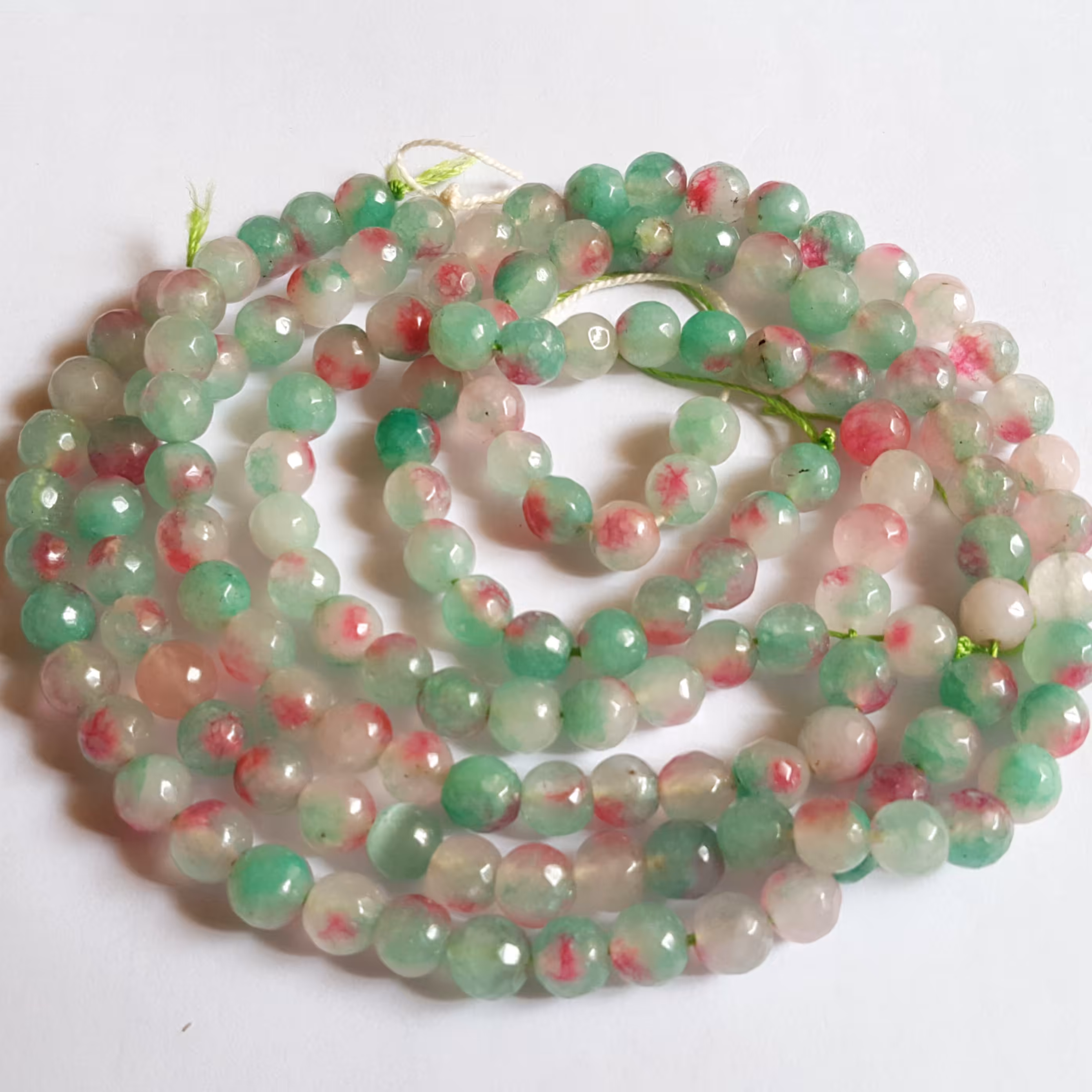 سنگ عقیق سبز (سایز8)- 4 ریسه