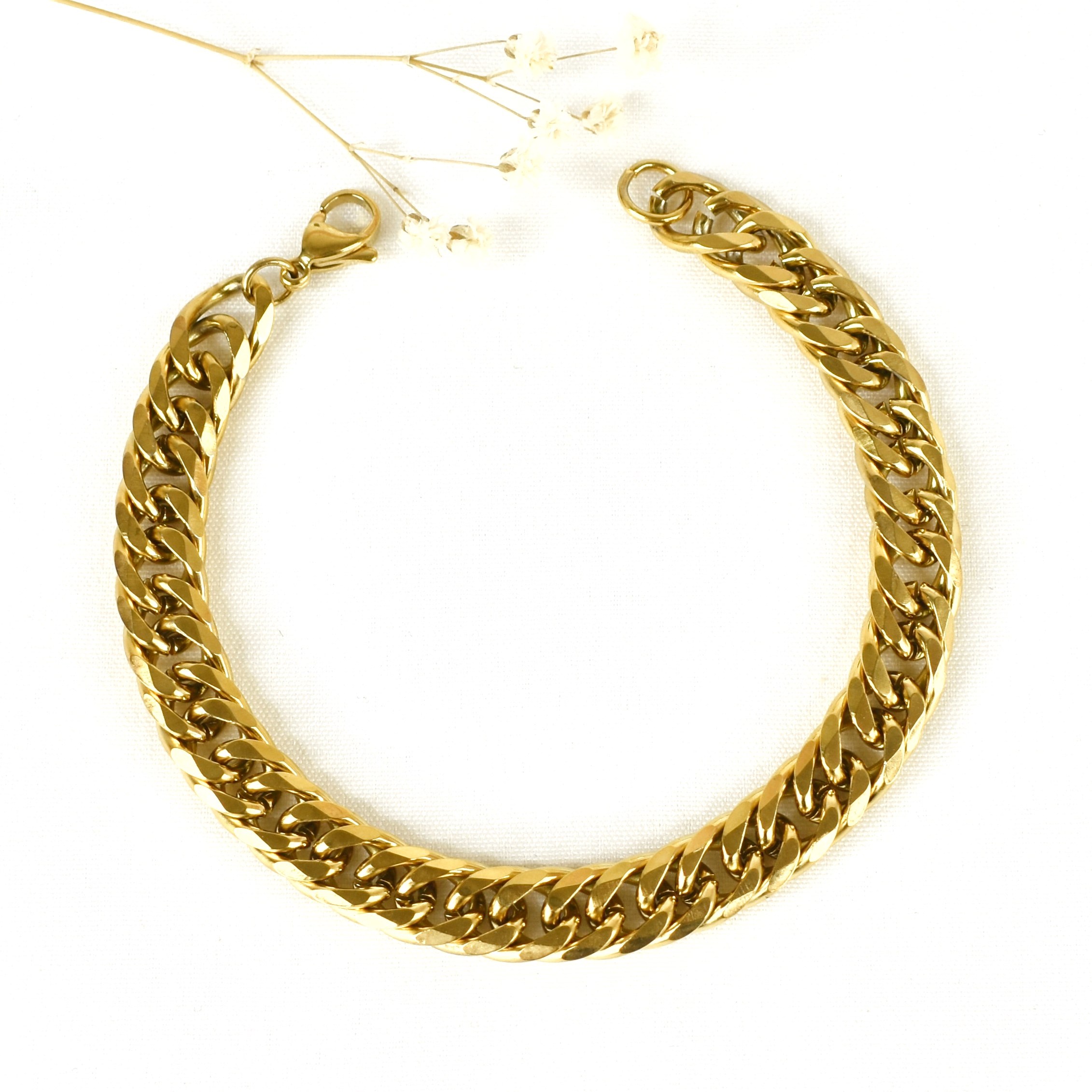 دستبند طرح طلا برند استیل طرح کارتیه کد 9107