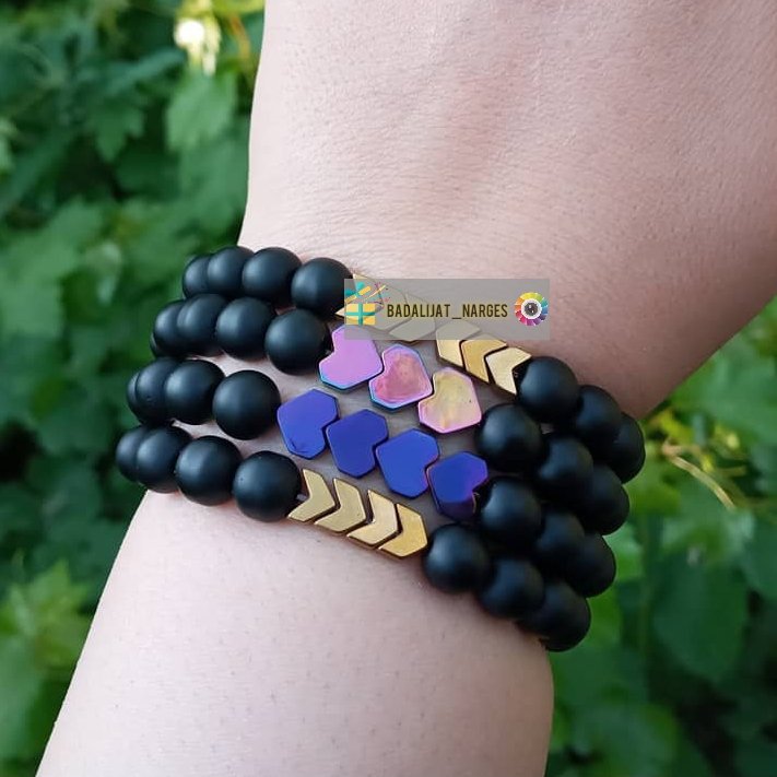 پک 4 عددی دستبند اونیکس و حدید