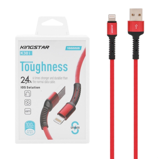 کابل تبدیل USB به لایتنینگ کینگ استار مدل K30 i طول 1 متر