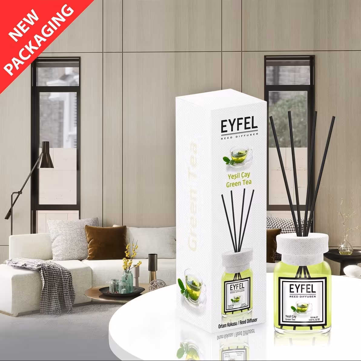 خوشبوکننده ایفل  چای سبز    120 میلی لیتر(Eyfel-Green Tea-120ml)-اورجینال