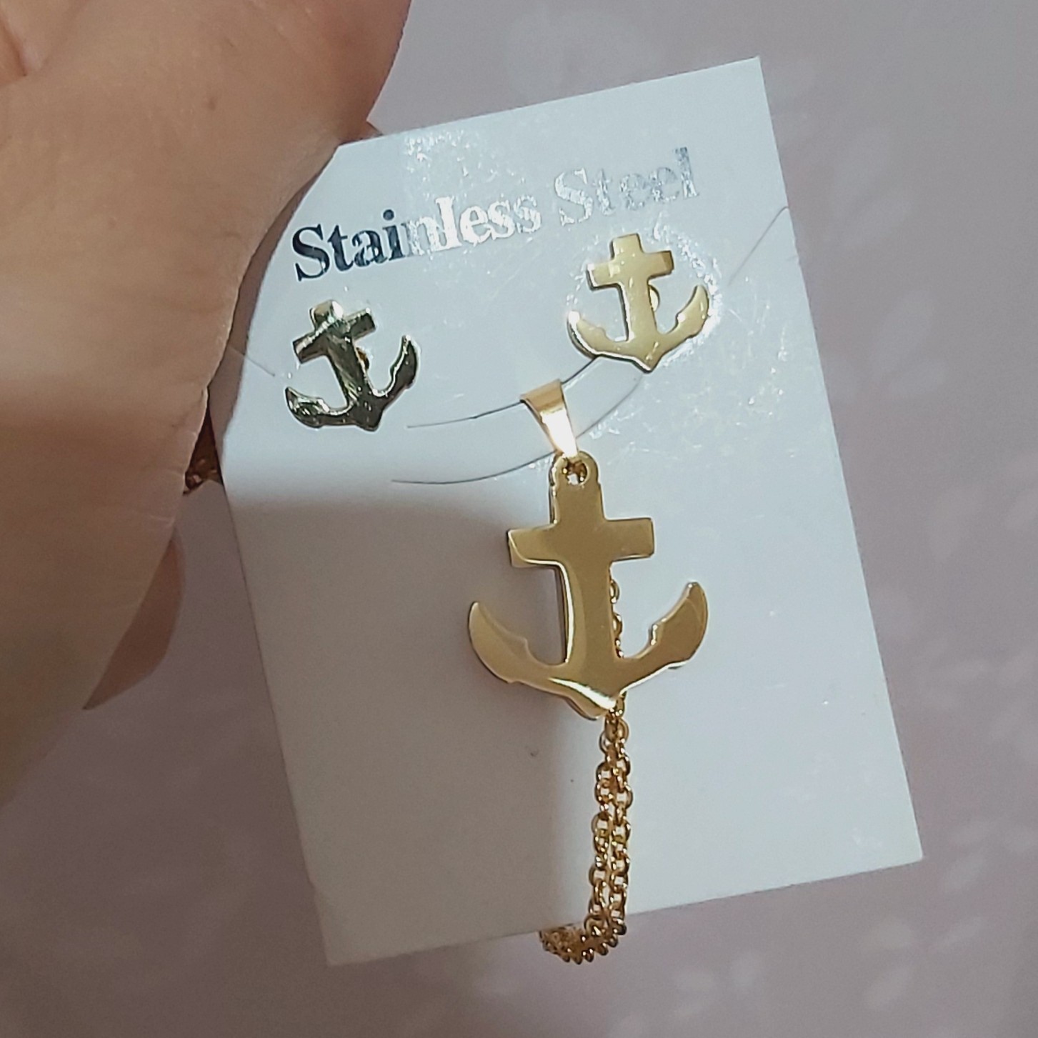 نیم ست استیل،طلایی،رنگ ثابت،مشابه طلا،استنلس استیل