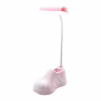 چراغ مطالعه شارژی و جا قلمی مدل کفش رنگ صورتی