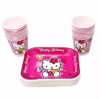 ظرف و لیوان ایرسا مدل Kitty بسته 20 عددی