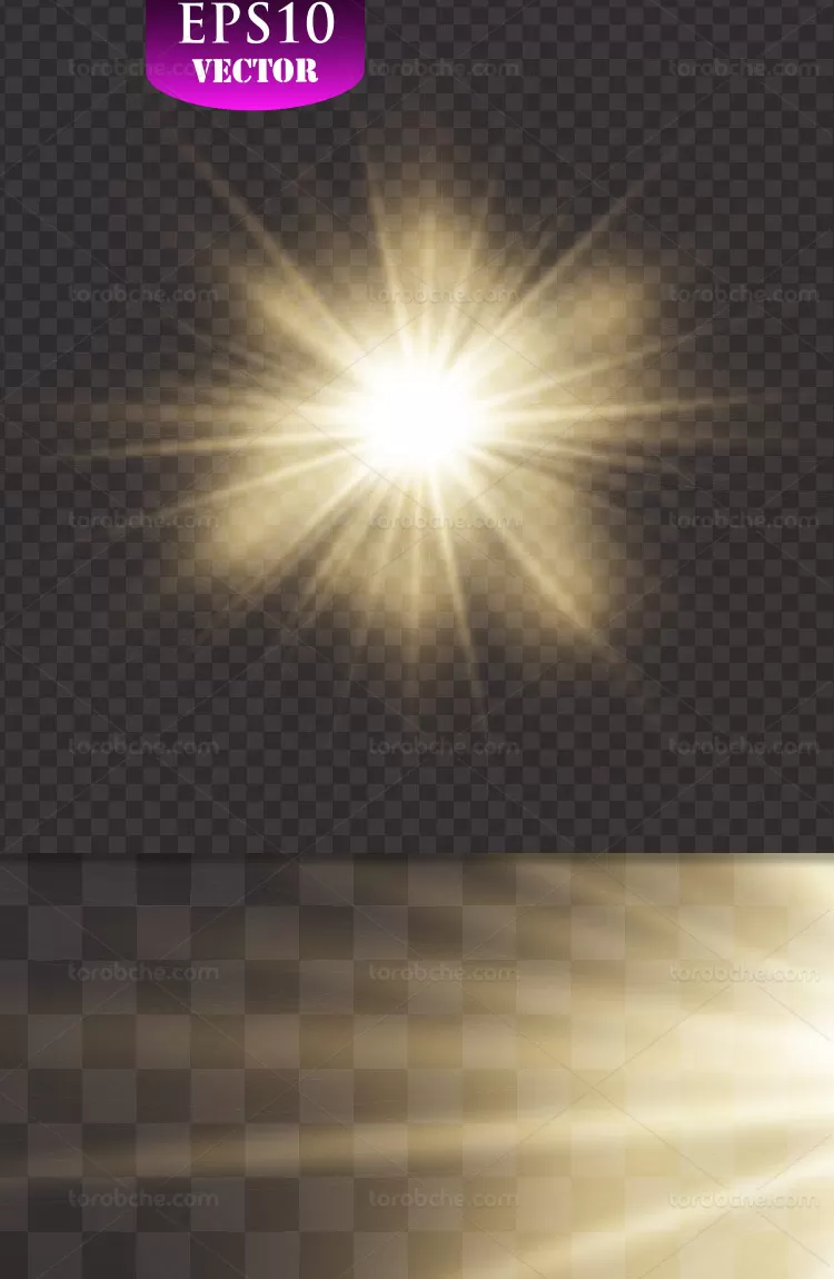 وکتور طرح افکت نور طلایی | گرافیک با طعم تربچه