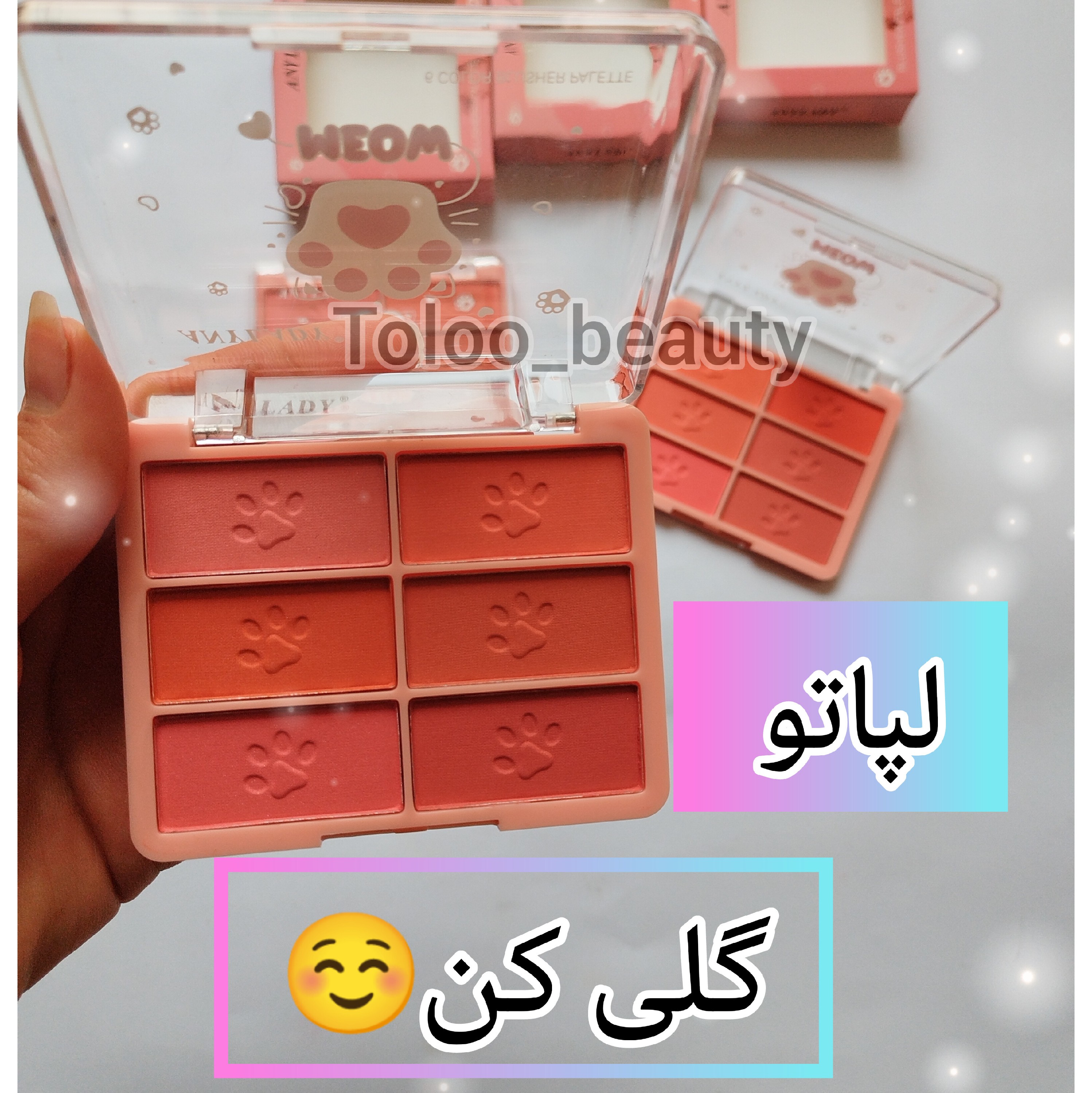 رژگونه پالتی دخترونه آنی لیدی طرح پنجه درشش رنگ زیبا 