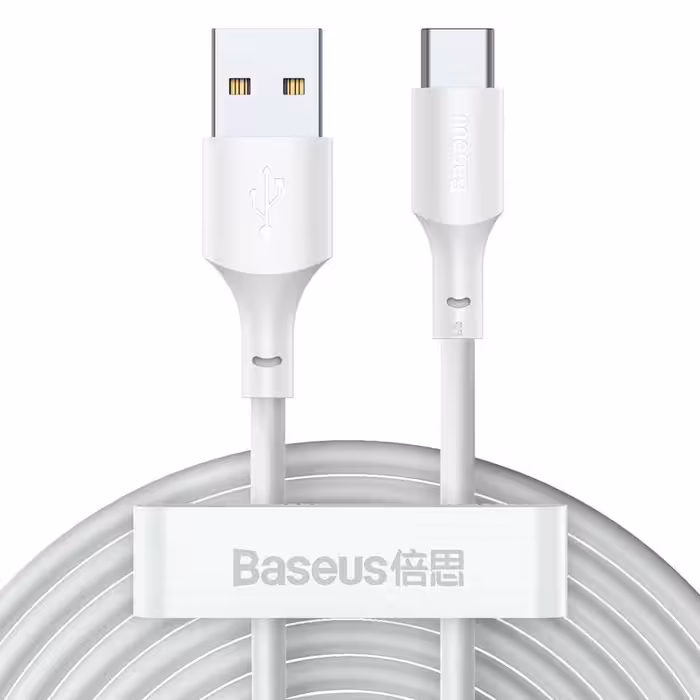 پک دو عددی کابل USB به تایپ سی Baseus Simple Wisdom USB To Type-C Charging Data Cable