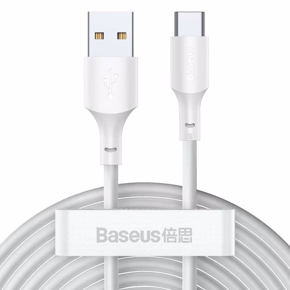 پک دو عددی کابل USB به تایپ سی Baseus Simple Wisdom USB To Type-C Charging Data Cable