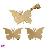 نیم ست طلا 18 عیار زنانه سانا گالری طرح پروانه کد 453D2900