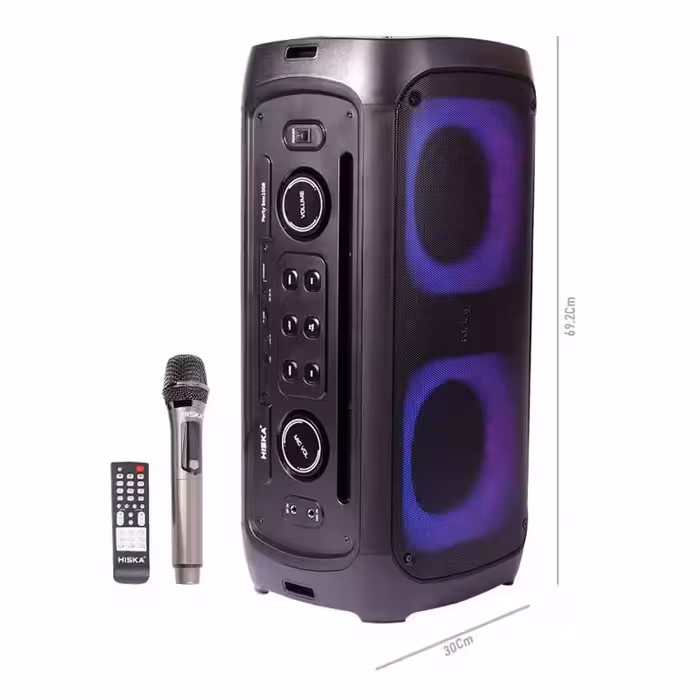 اسپیکر بی سیم قابل حمل هیسکا مدل Party Box 1008 همراه میکروفن و کنترل