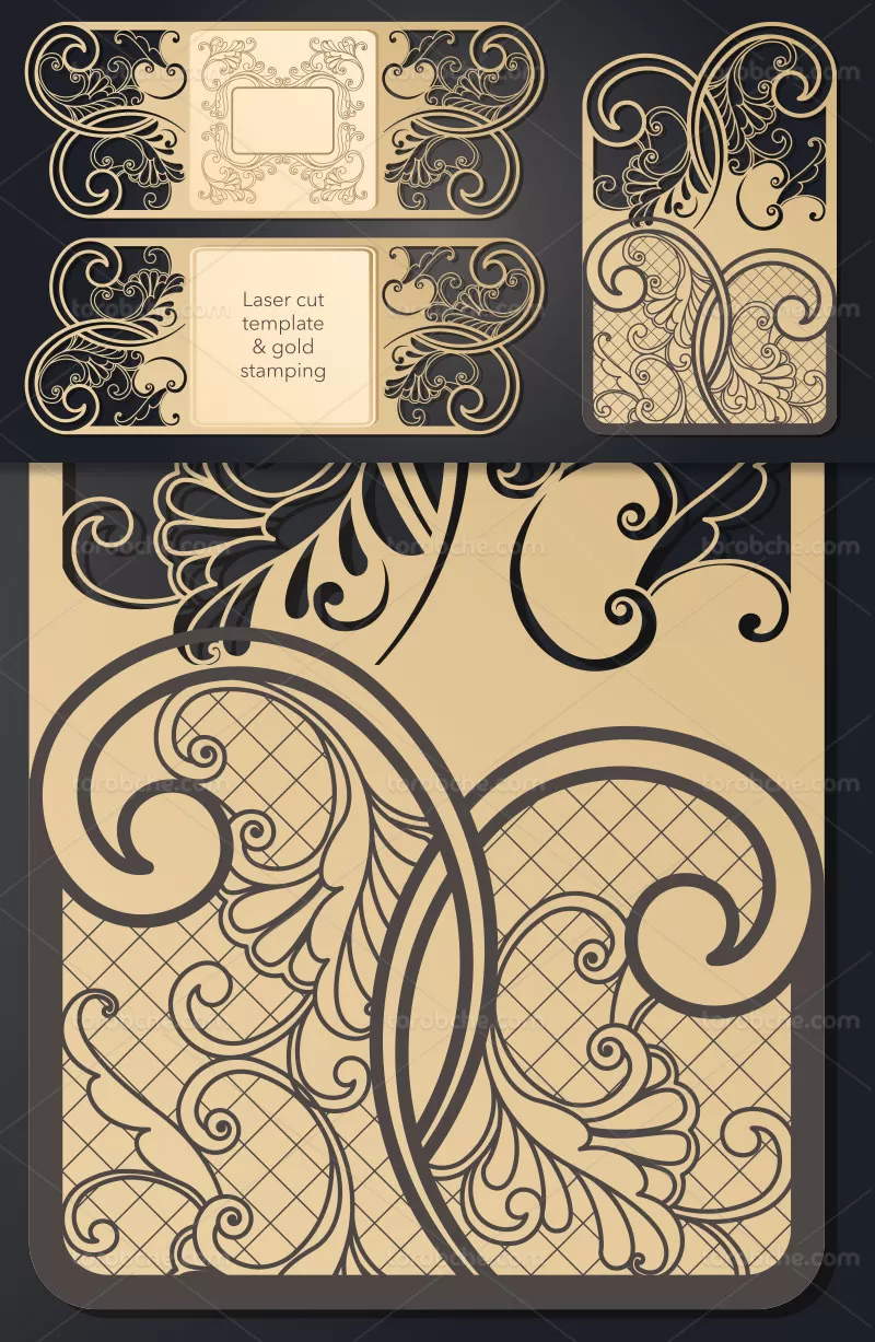 وکتور برش لیزر کارت دعوت عروسی | گرافیک با طعم تربچه