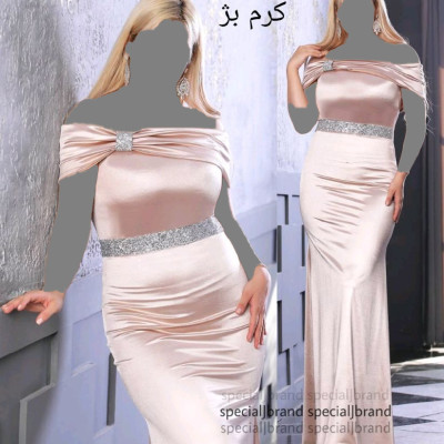 پیراهن مهمانی زنانه ساتن ترک دو طرف کش مدل پونه