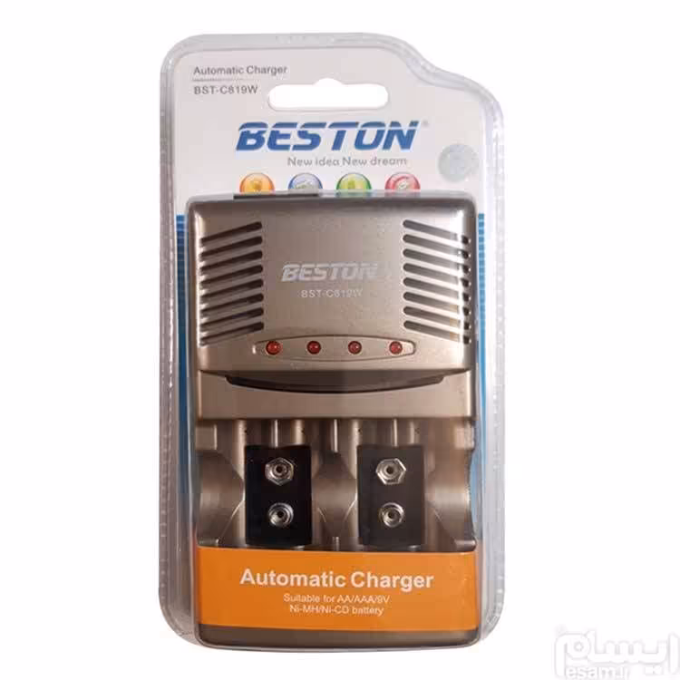 شارژر باتری بستون مدل C819W | مناسب باتری‌های قلمی، نیم‌قلمی و کتابی