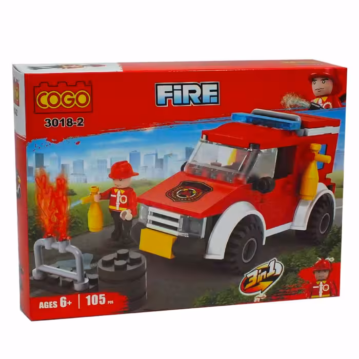 لگو آتش نشان  ماشین 4 چرخ آبپاش -739 1D3 COGO 3018-2