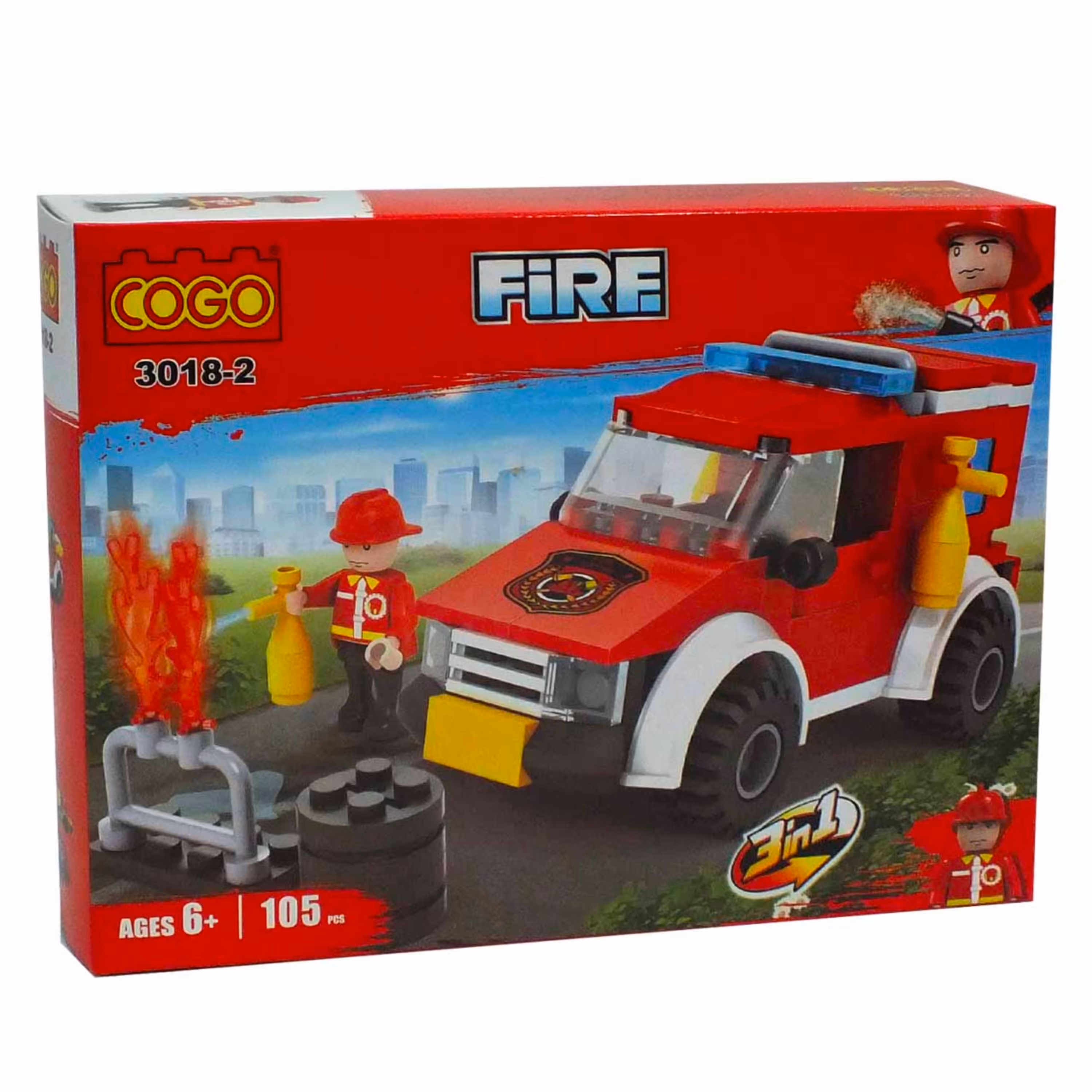 لگو آتش نشان  ماشین 4 چرخ آبپاش -739 1D3 COGO 3018-2