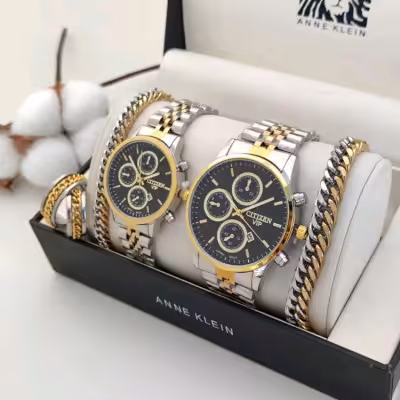 ساعت مچی ست مردانه و زنانه سیتیزن بند استیل