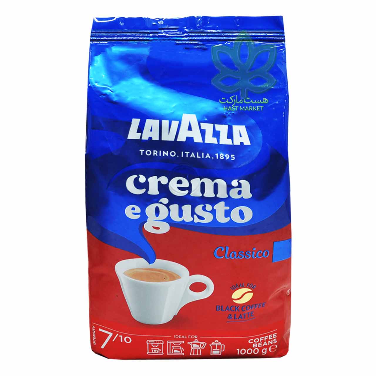 دانه قهوه لاواتزا کرم گوستو کلاسیکو 1 کیلو - lavazza