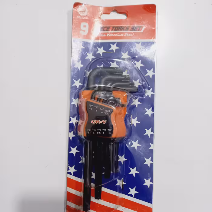 مجموعه 9 عددی آچار آلن ستاره ای جنس کروم وانادیوم