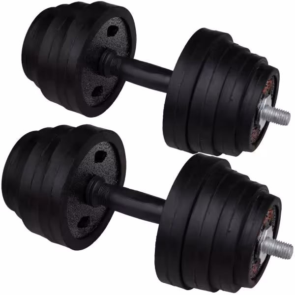 دمبل دایره ای متغیر 10 کیلوگرمی روکش‌دار لاستیکی رکورد بسته 2 عددی