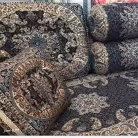 سرویس پشتی ترمه تخت سنتی شاه نشین 7 تیکه مدل شاه پسند سورمه ای فاخر 